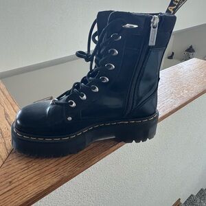 Black Platform Combat Boots